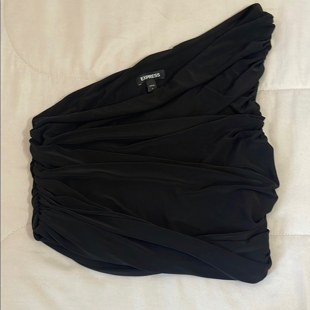 Express Elegant Black Gathered Skirt